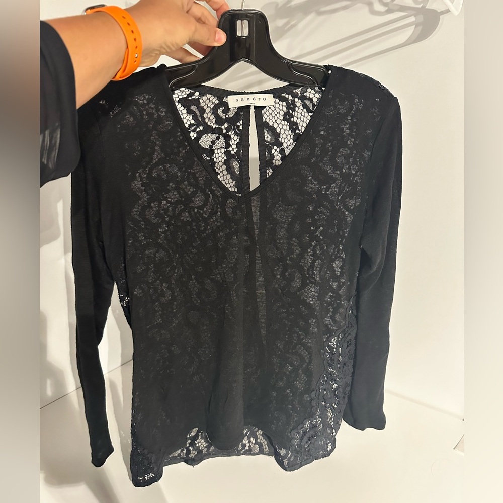 Beautiful Sandro top with a lace back size 2